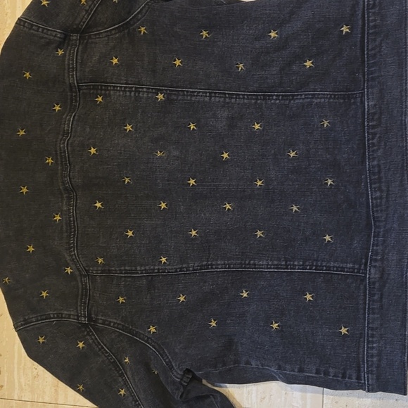 Victoria's Secret RARE Charcoal Black/Golden Star Jean Jacket - Picture 9 of 10